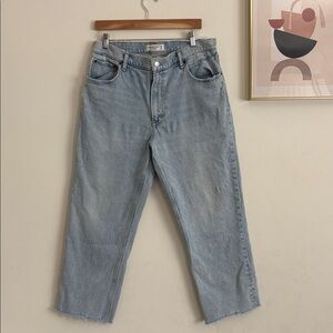Abercrombie & Fitch 90s Straight Jeans Ultra High Rise Size 32 14R Vintage Wash